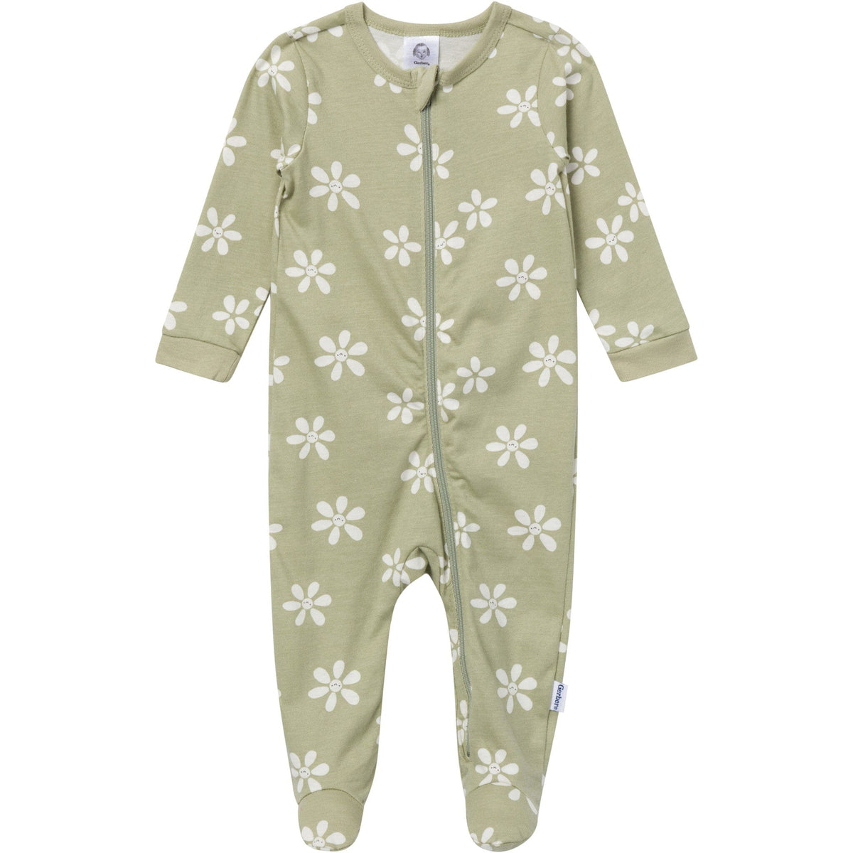 Baby Girls White Flowers Sleep 'N Play Sleepwear Gerber® 