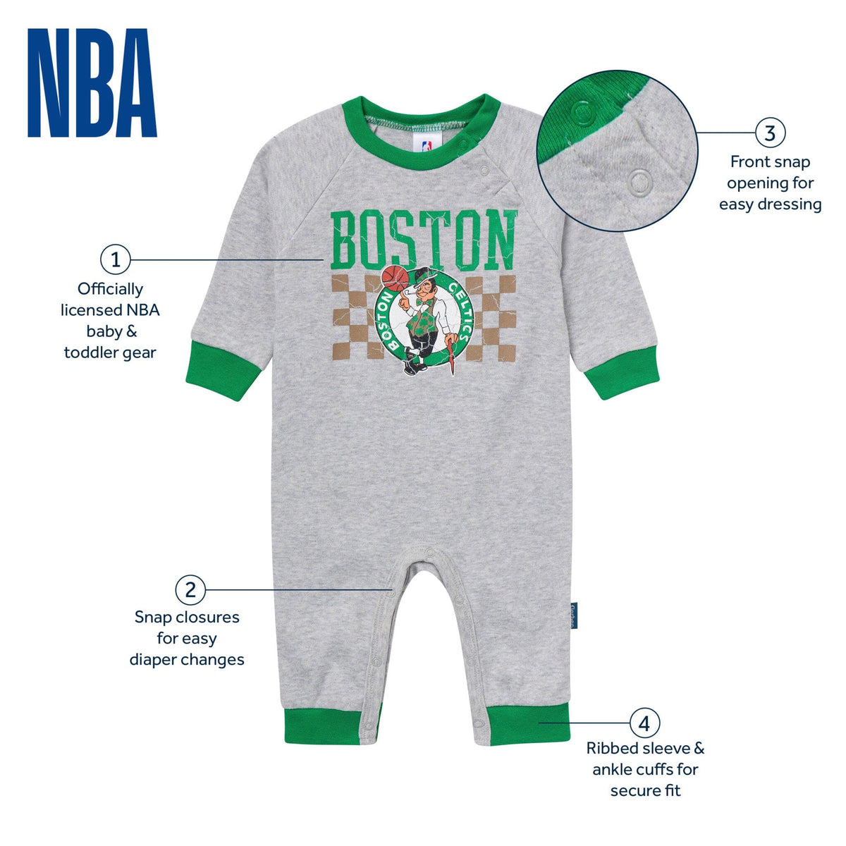 Baby Neutral Boston Celtics Romper Rompers Gerber® 
