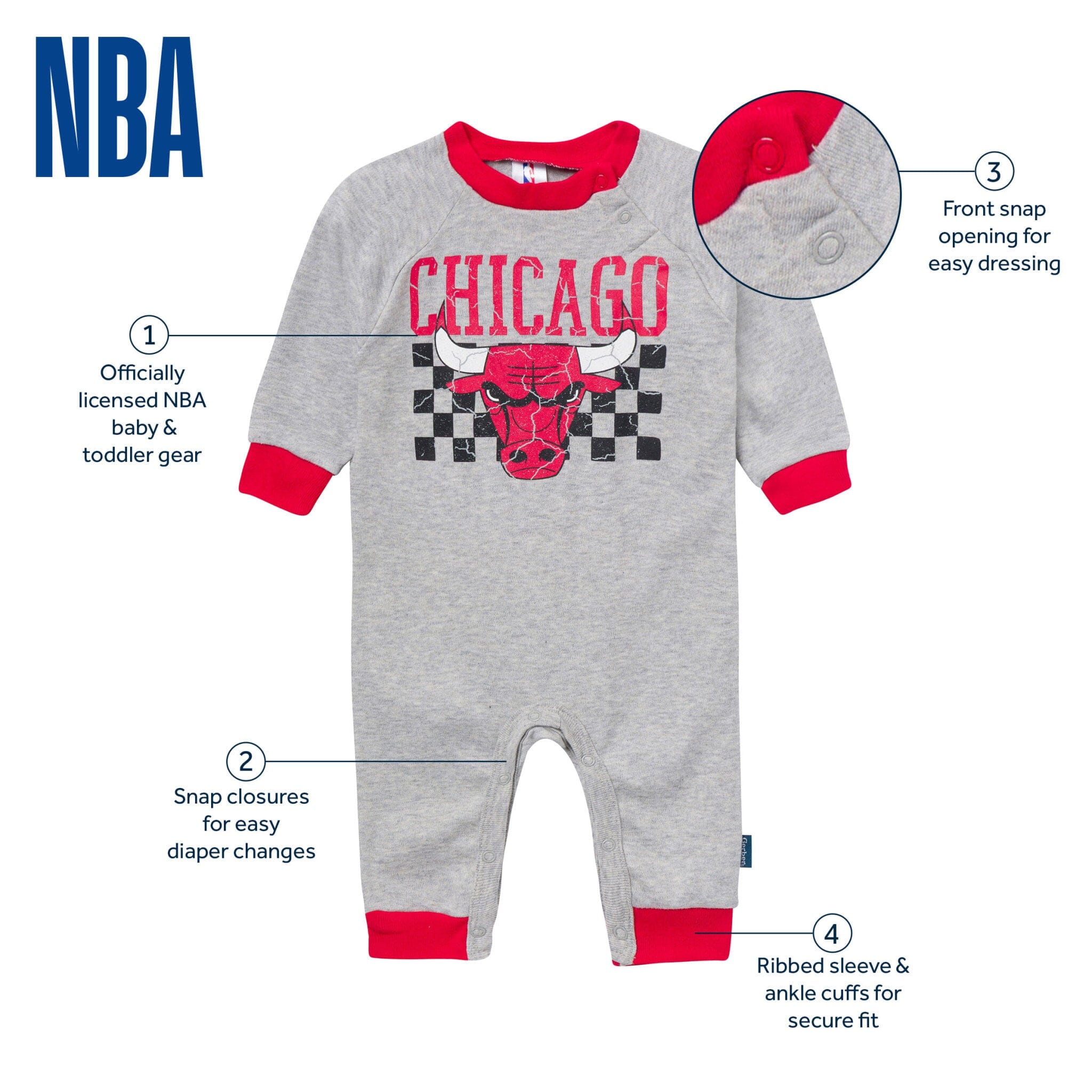 Baby Neutral Chicago Bulls Romper Rompers Gerber® 