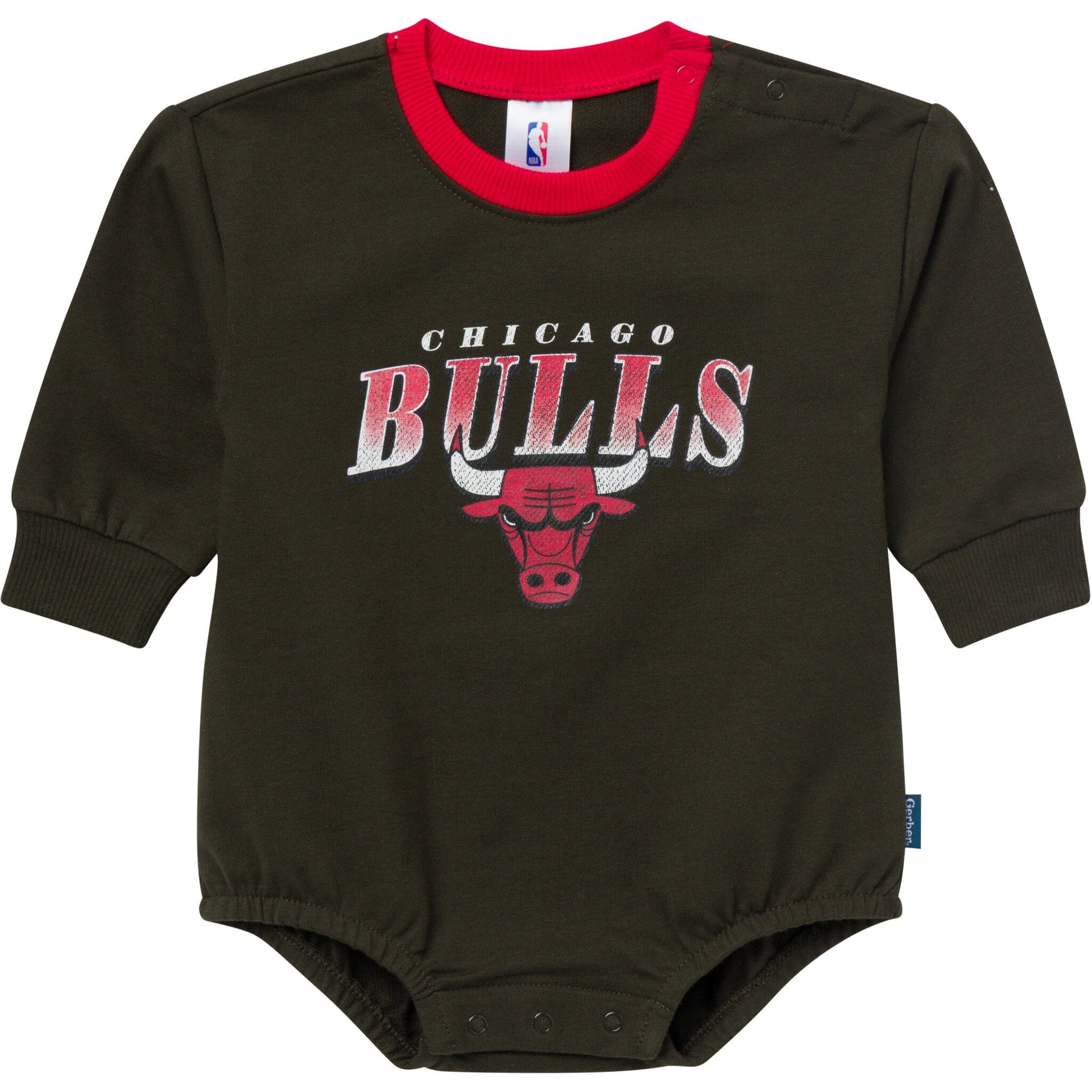 Baby Neutral Chicago Bulls Sweatshirt Bubble Romper Rompers Gerber® 
