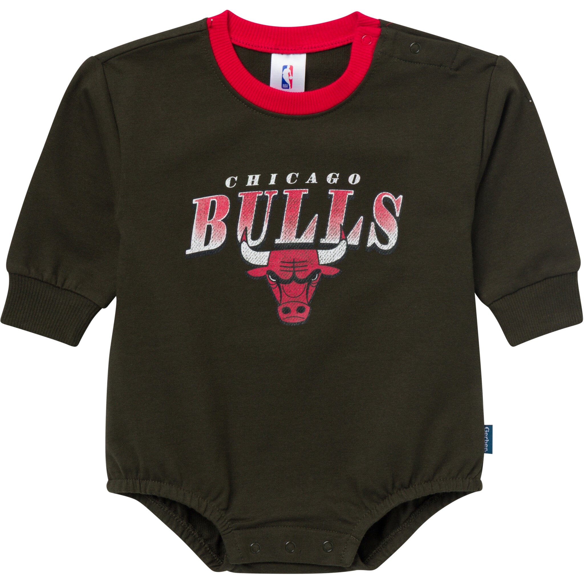 Baby Neutral Chicago Bulls Sweatshirt Bubble Romper Rompers Gerber® 