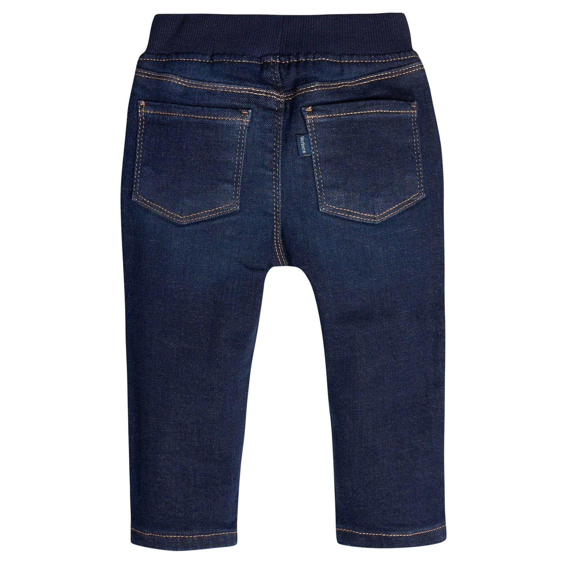Baby Neutral Dark Blue Rib Waist Skinny Jeans