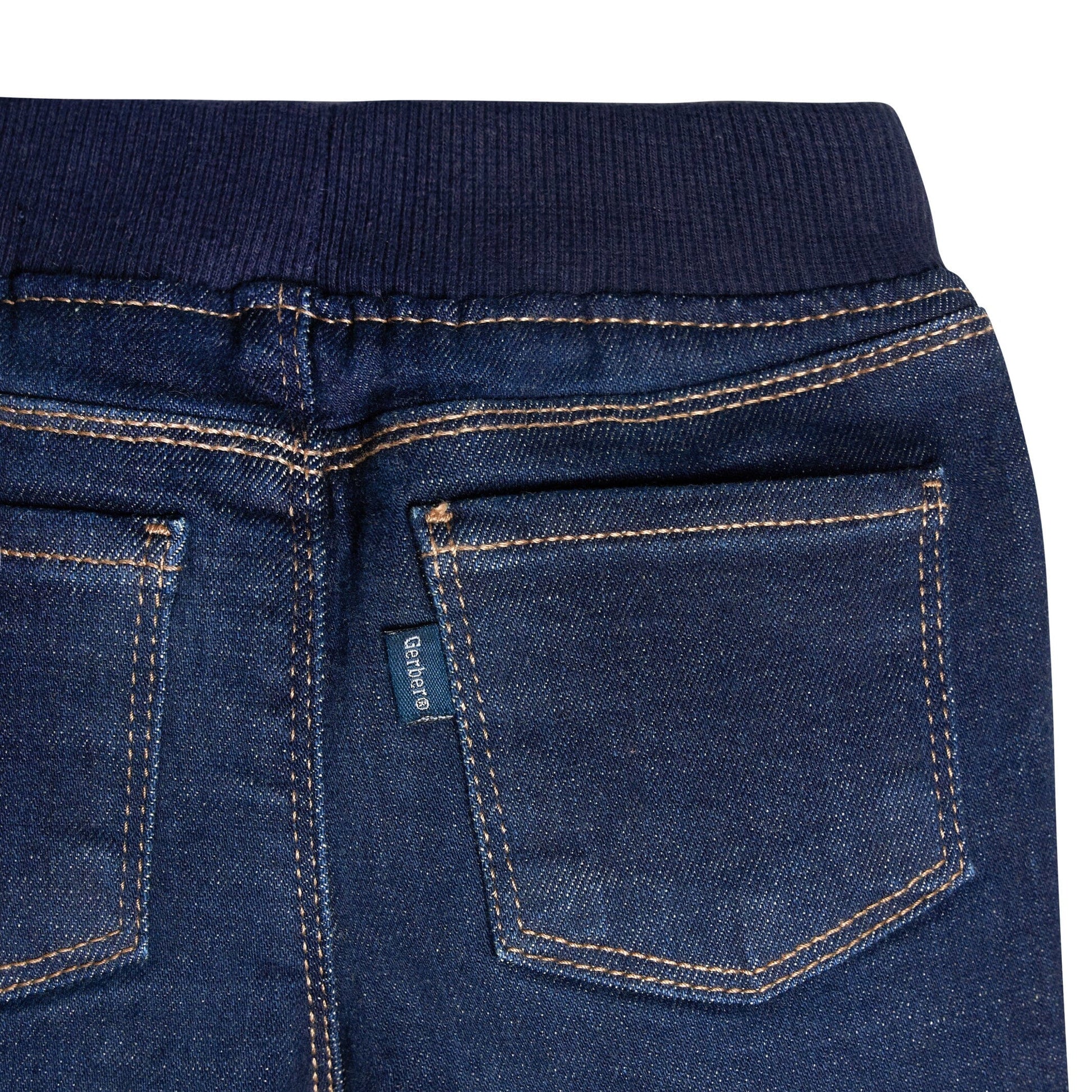 Baby Neutral Dark Blue Rib Waist Skinny Jeans