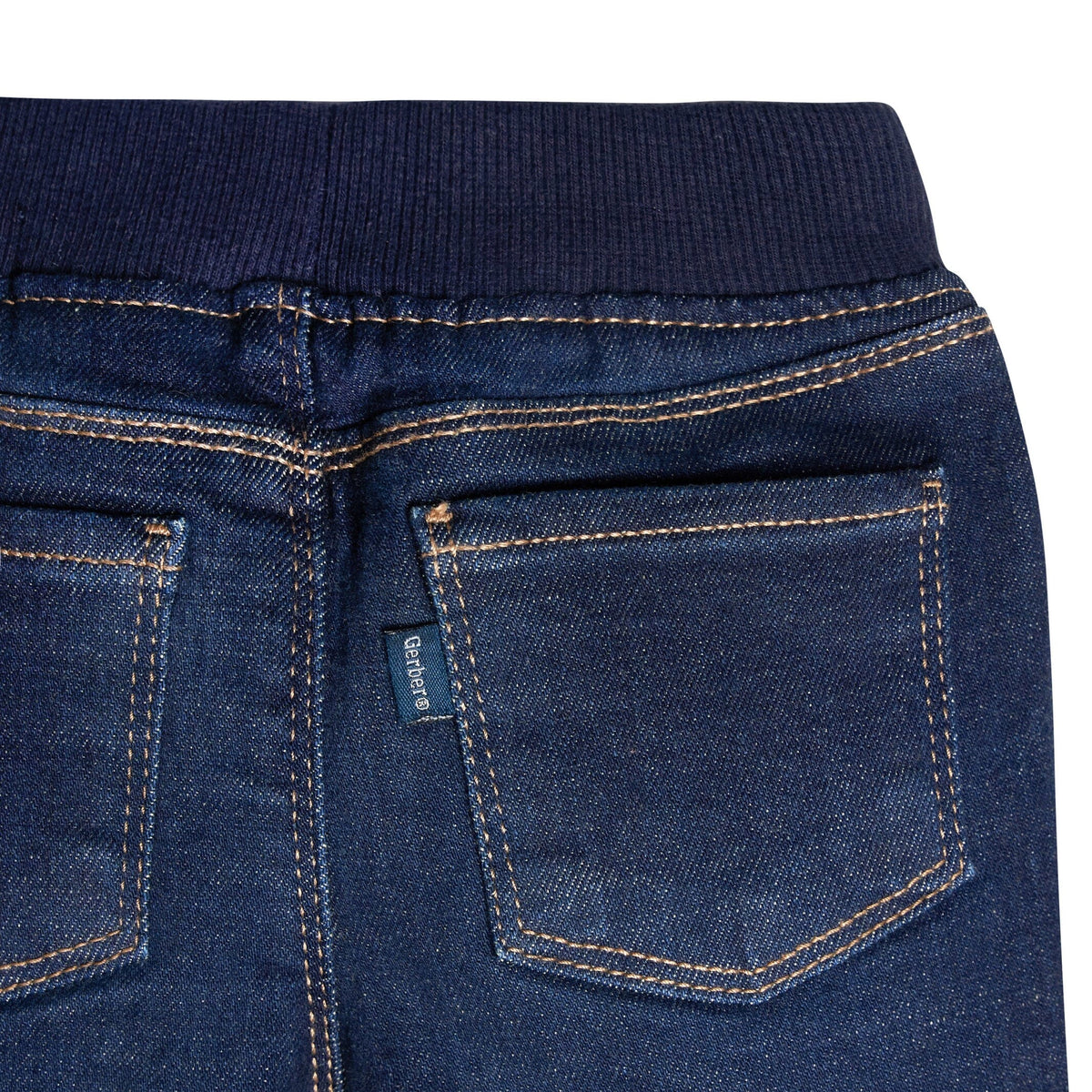 Baby Neutral Dark Blue Rib Waist Skinny Jeans