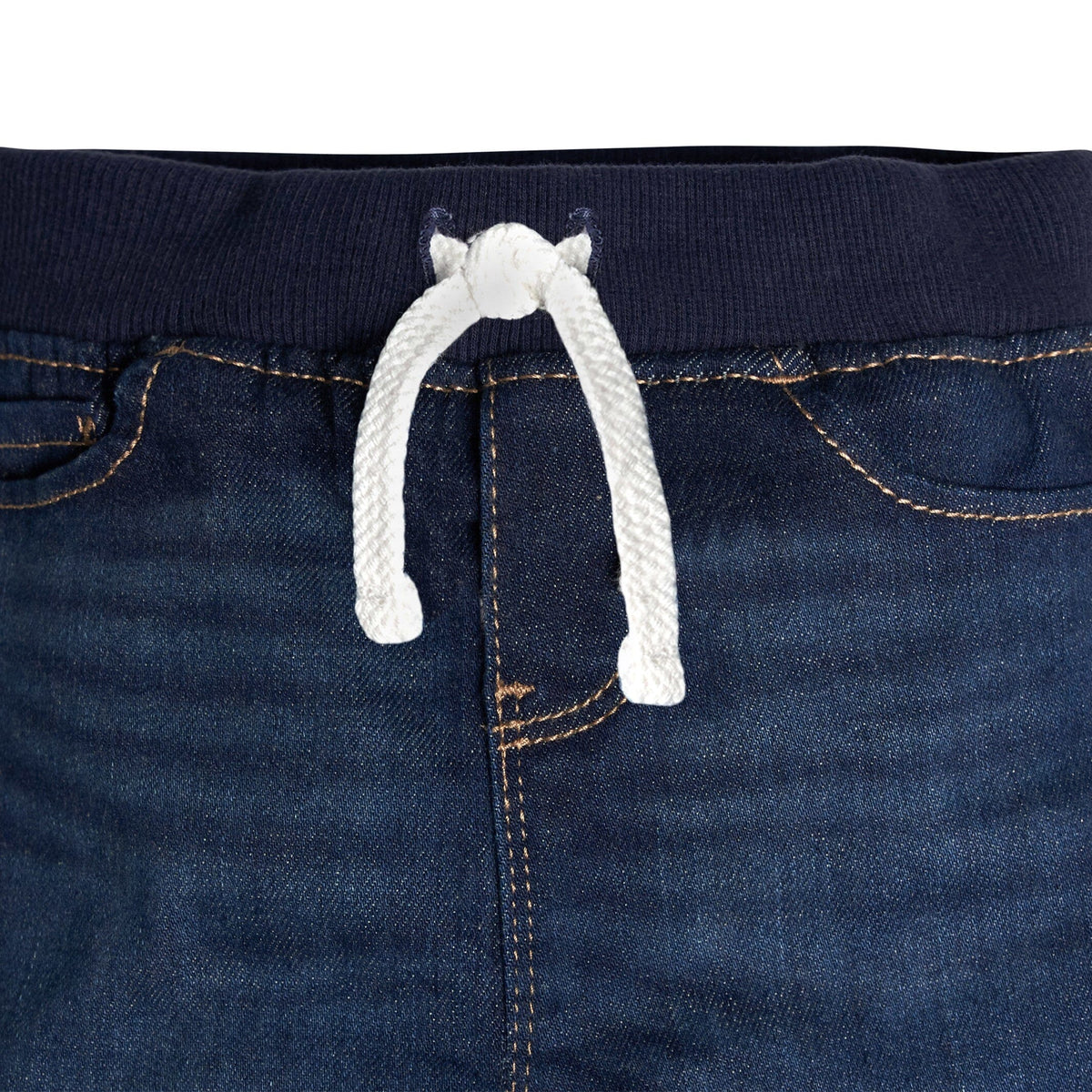 Baby Neutral Dark Blue Rib Waist Skinny Jeans