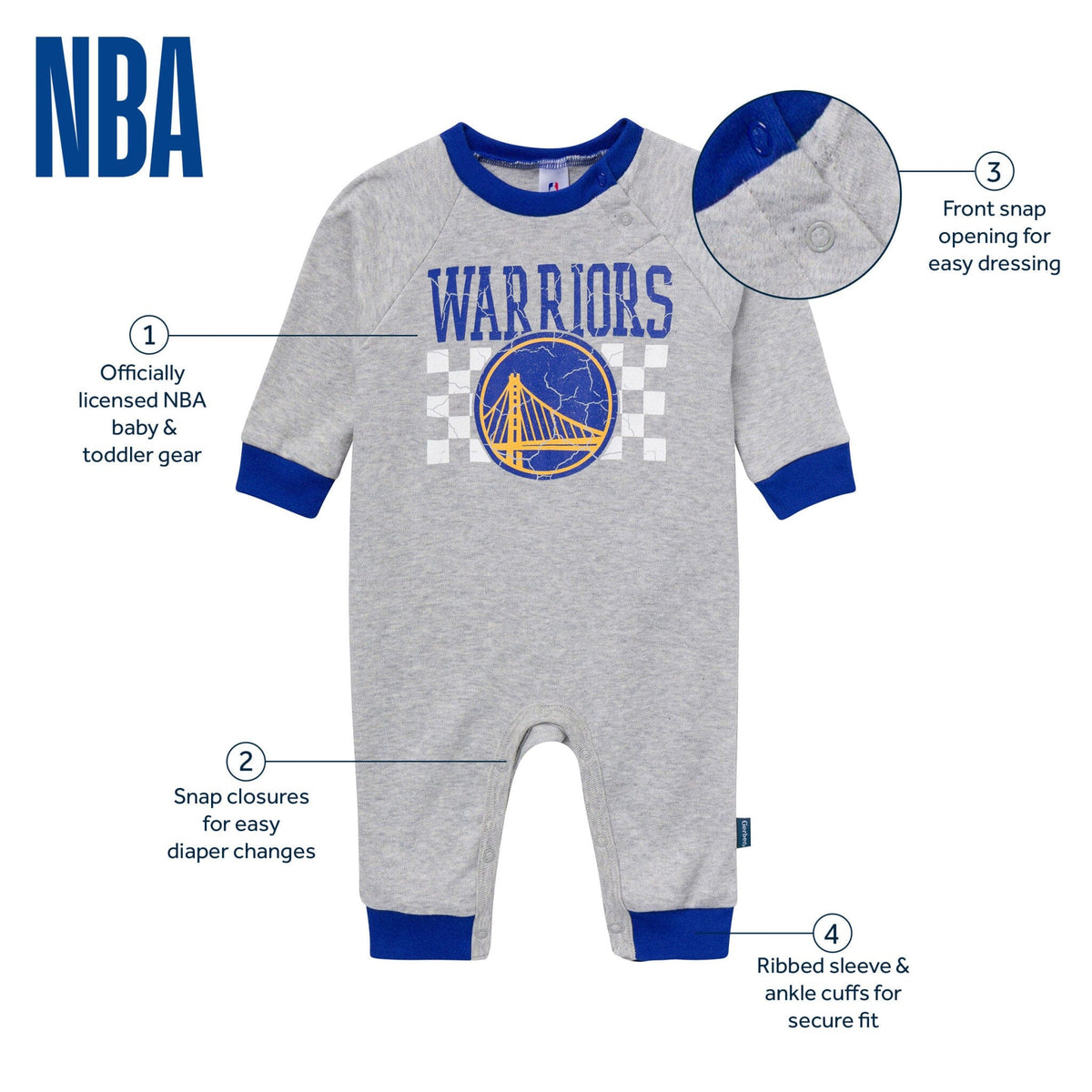 Baby Neutral Golden State Warriors Romper Rompers Gerber® 