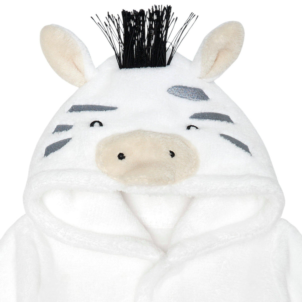 Baby Neutral Grey Zebra Robe