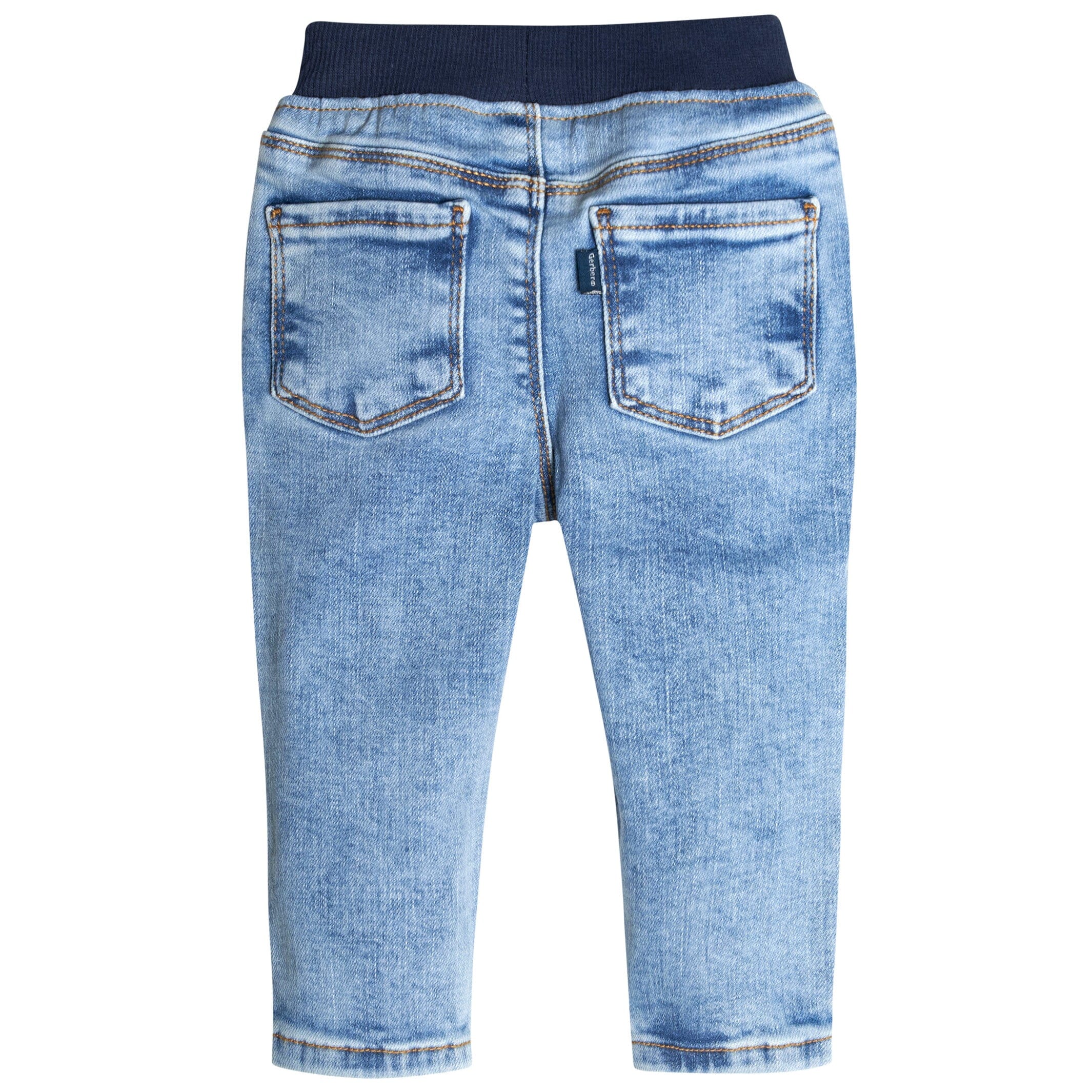 Baby Neutral Light Blue Rib Waist Skinny Jeans