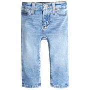 Baby Neutral Light Blue Straight Fit Jeans With Elastic Back