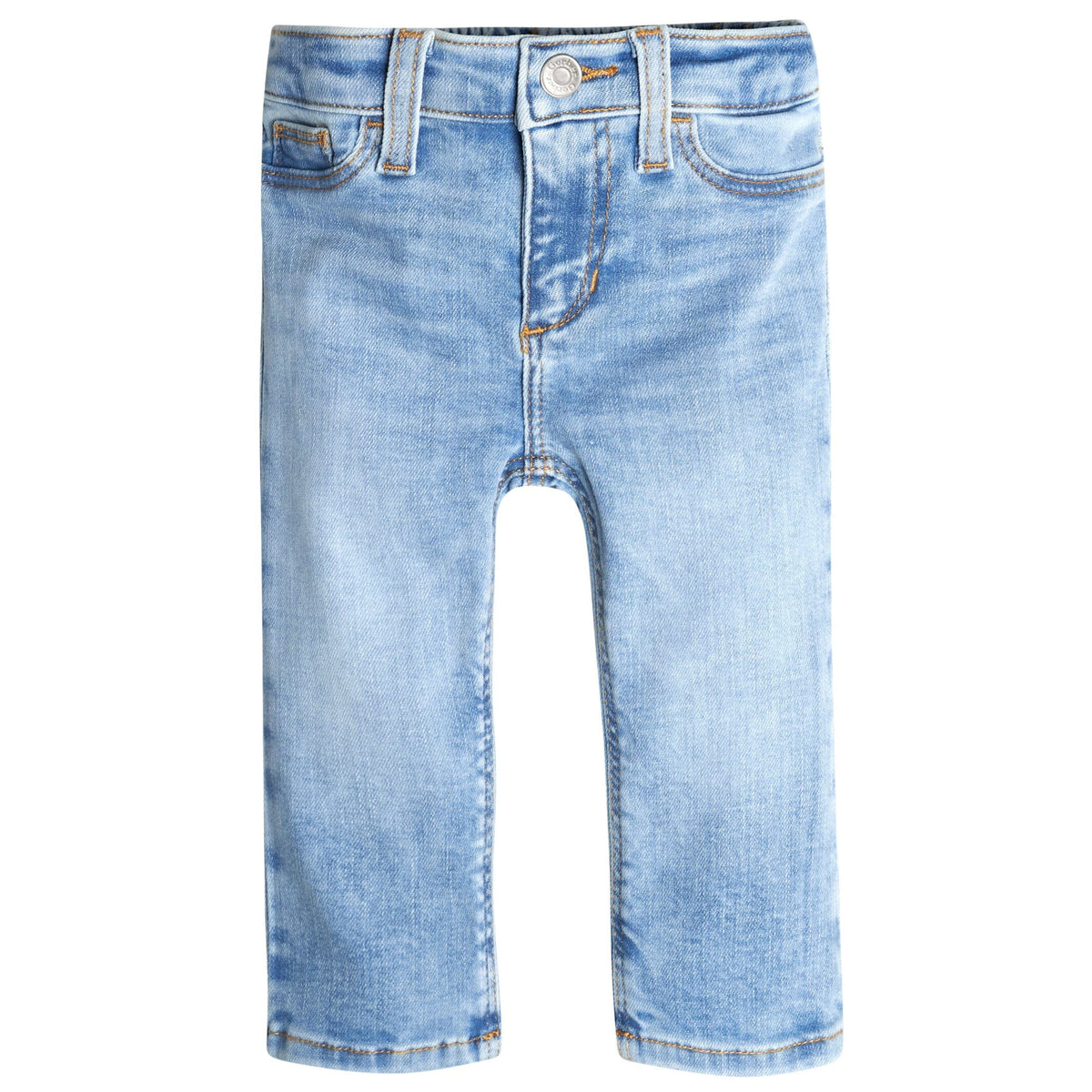Baby Neutral Light Blue Straight Fit Jeans With Elastic Back