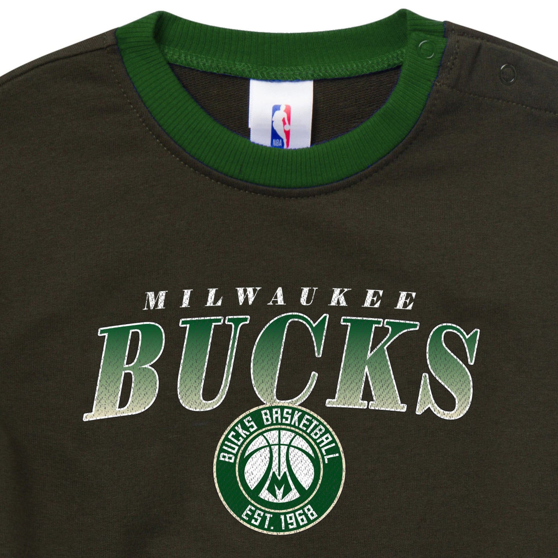 Baby Neutral Milwaukee Bucks Sweatshirt Bubble Romper Rompers Gerber® 