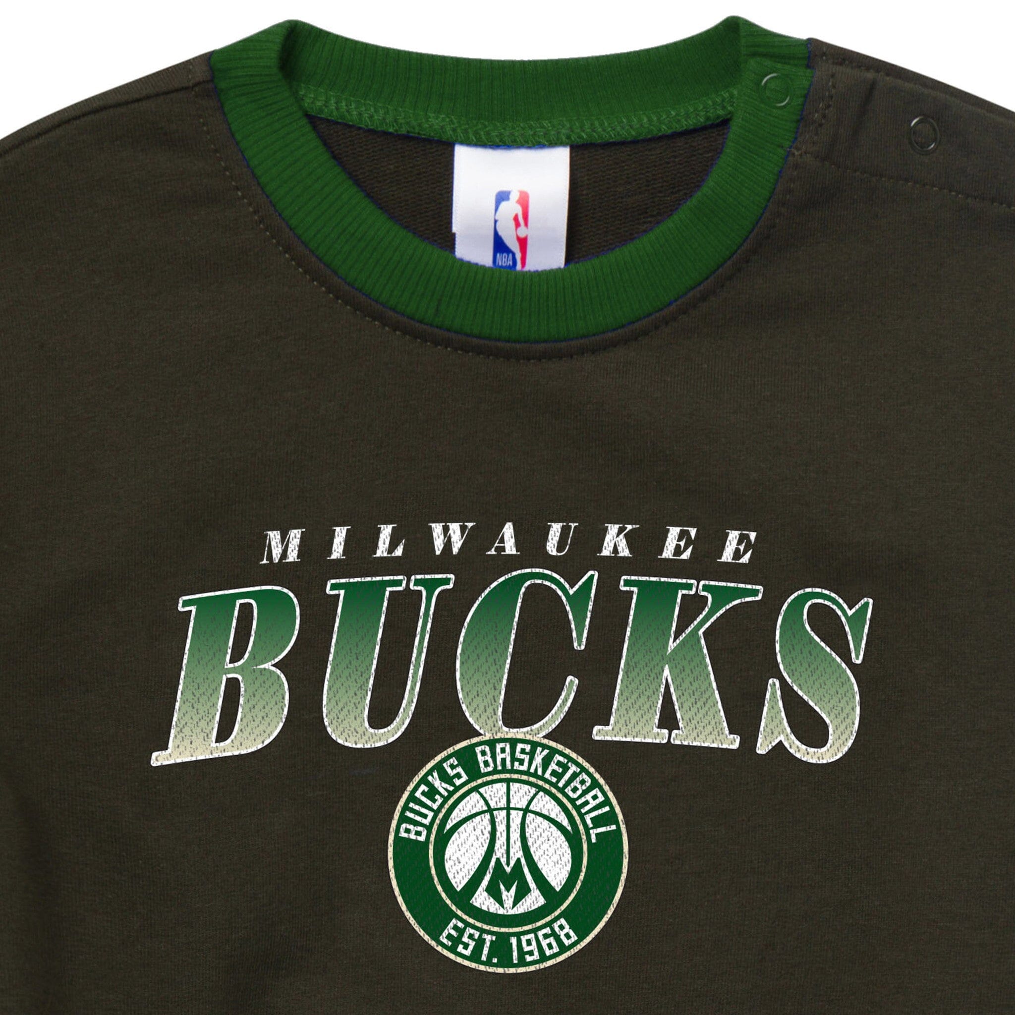 Baby Neutral Milwaukee Bucks Sweatshirt Bubble Romper Rompers Gerber® 
