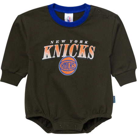 Baby Neutral New York Knicks Sweatshirt Bubble Romper