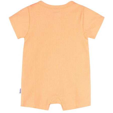 Baby Neutral Peach Short Sleeve Henley Romper