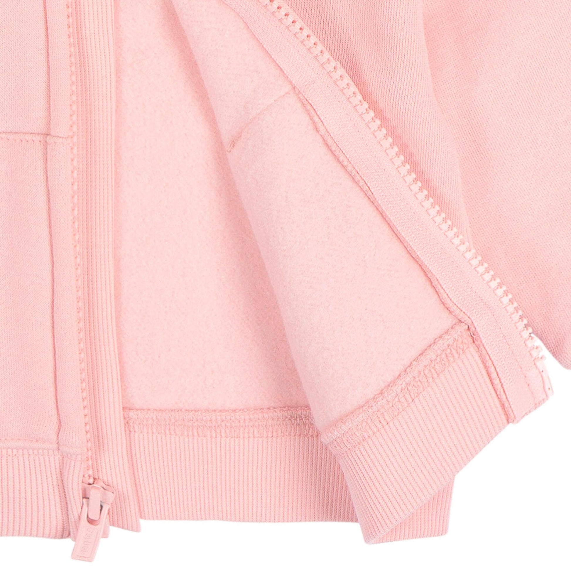Baby Neutral Pink Zip Front Sweatshirt Outerwear Gerber® 