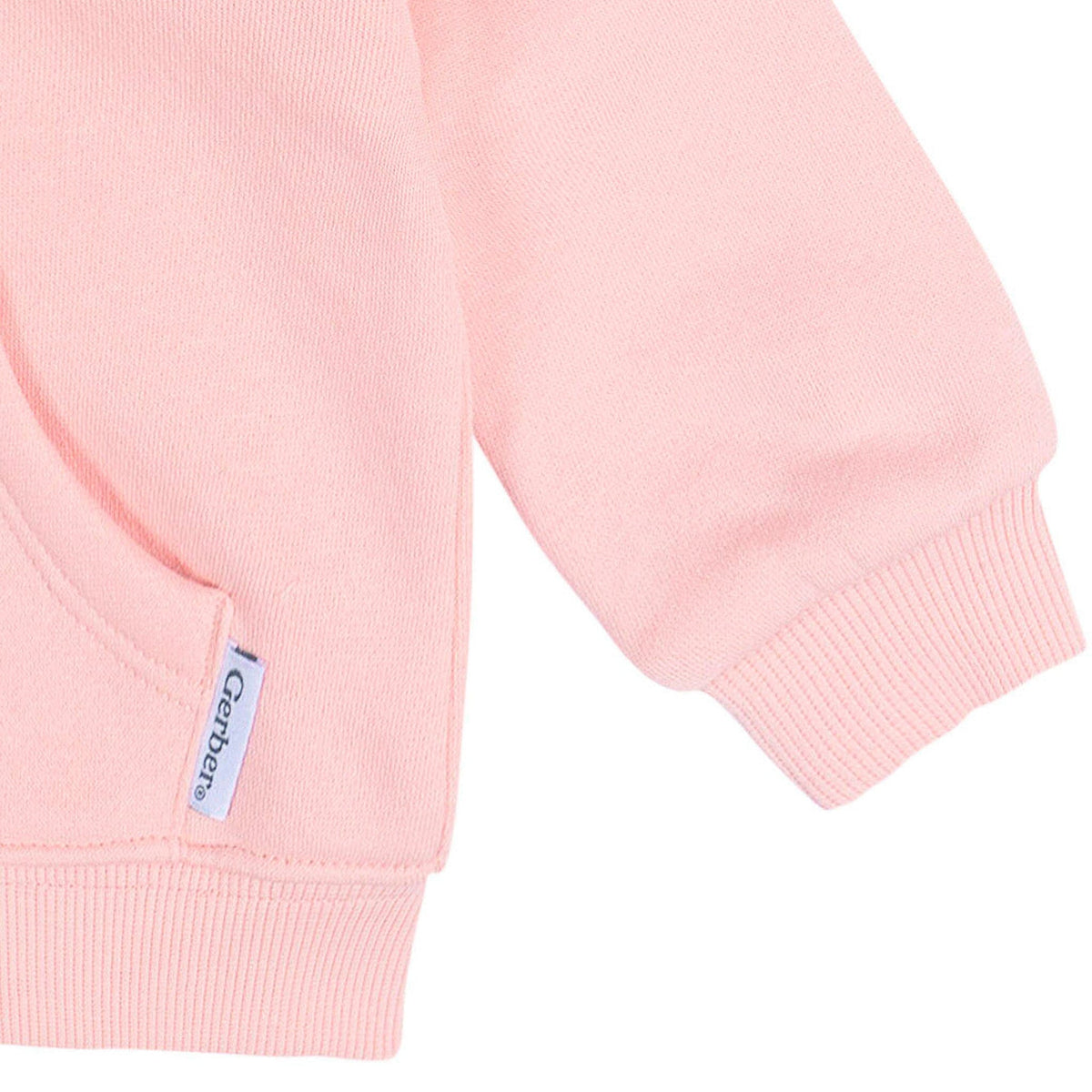 Baby Neutral Pink Zip Front Sweatshirt Outerwear Gerber® 