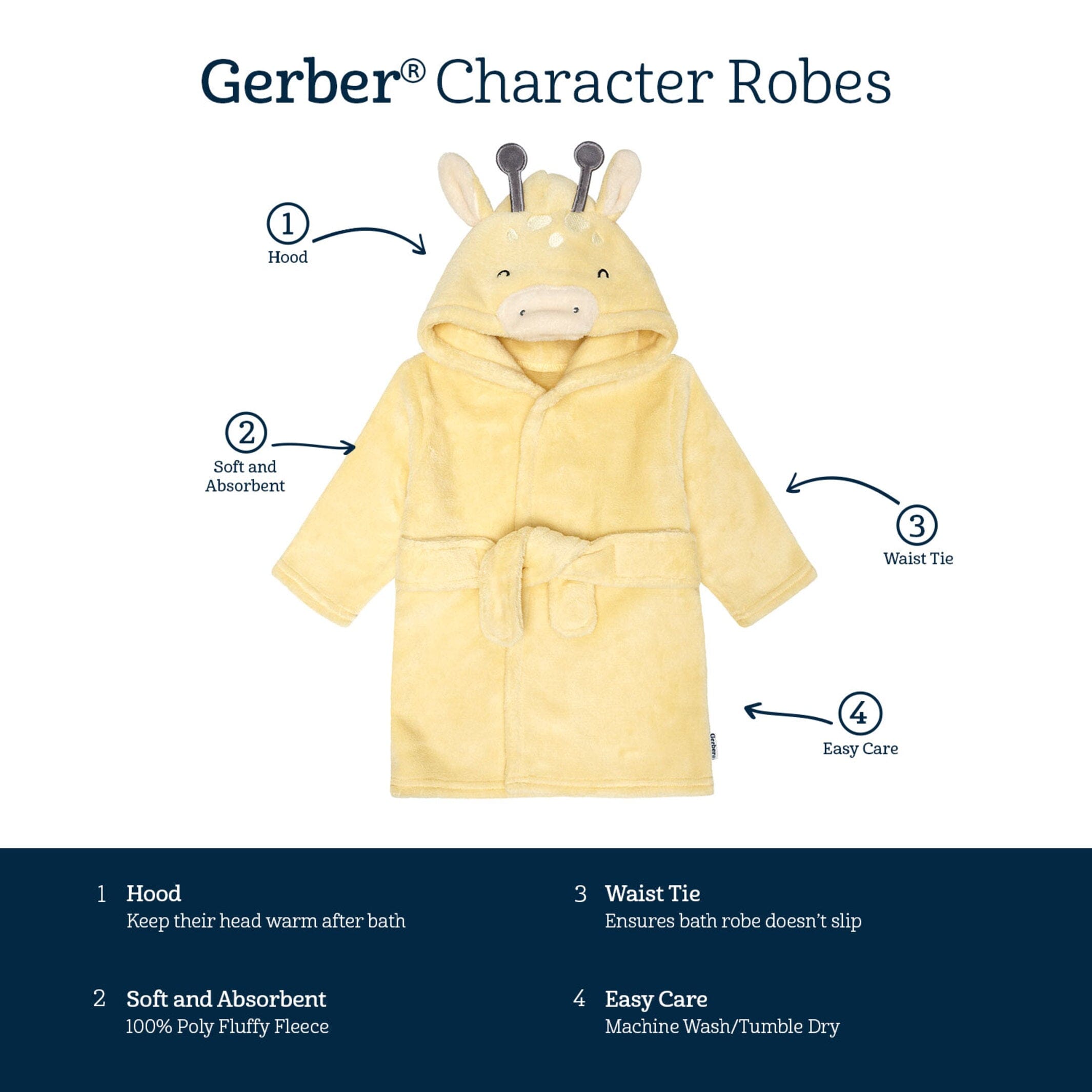 Baby Neutral Yellow Giraffe Robe