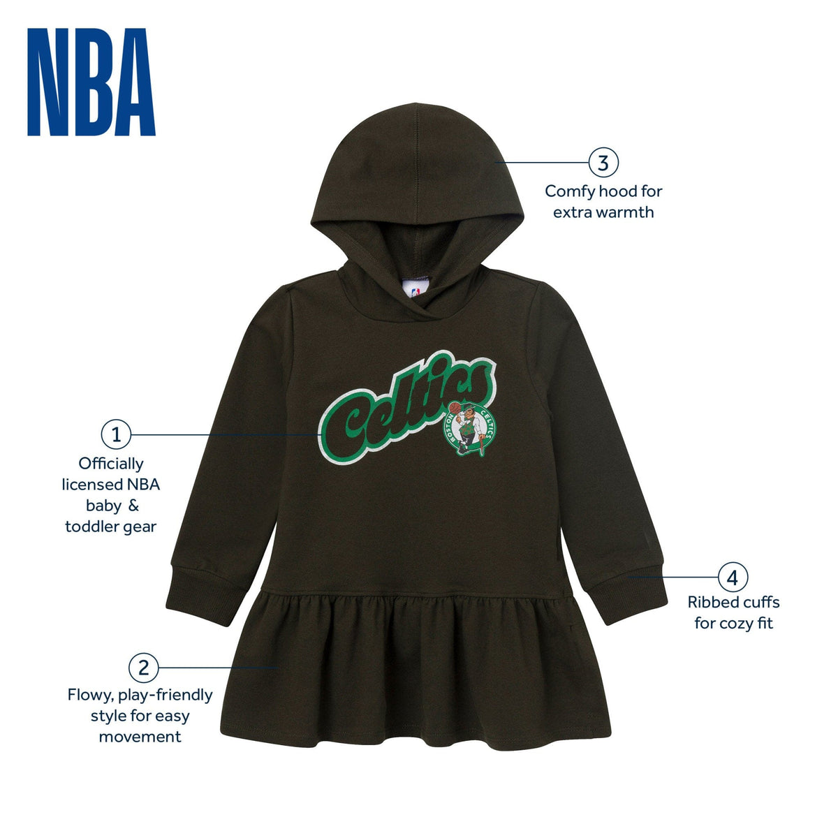 Infant & Toddler Girls Boston Celtics Hooded Dress Dresses Gerber® 
