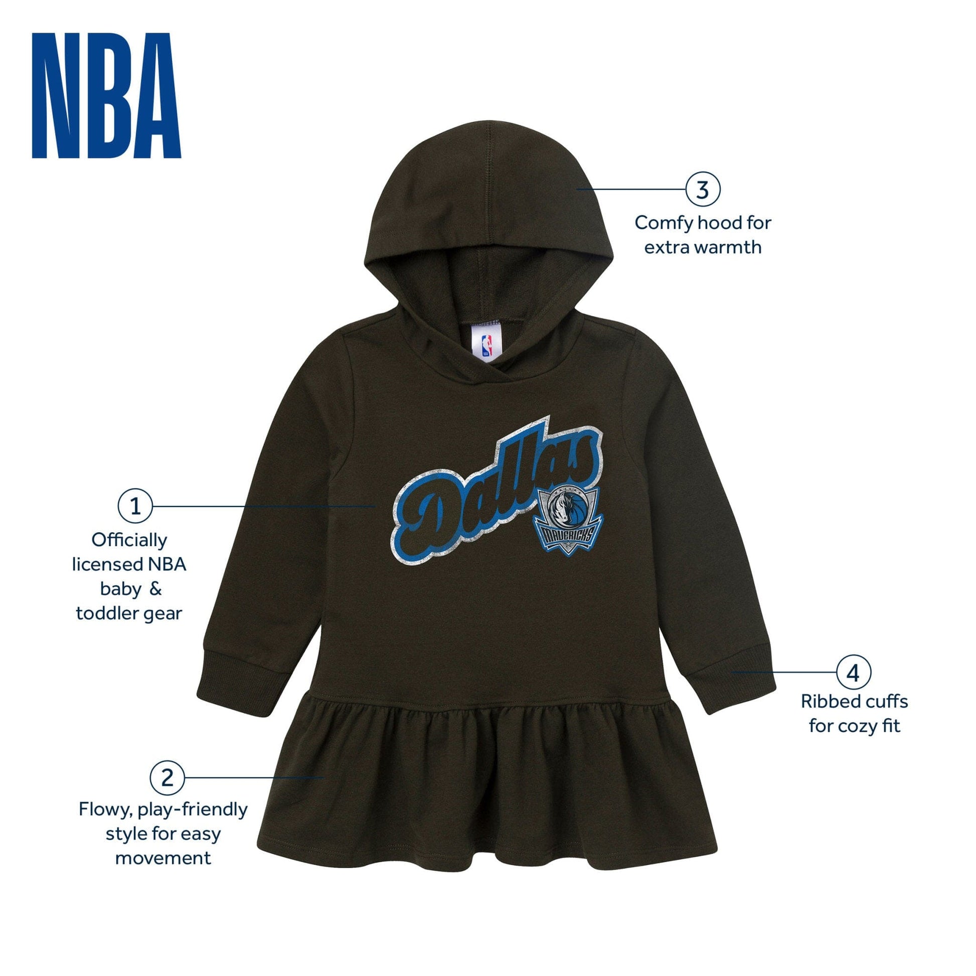 Infant & Toddler Girls Dallas Mavericks Hooded Dress Dresses Gerber® 