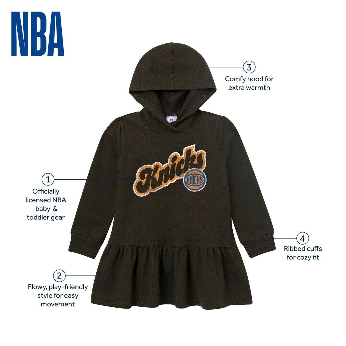 Infant & Toddler Girls New York Knicks Hooded Dress Dresses Gerber® 