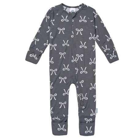 Baby & Toddler Girls Gray Bow Snug Fit Footless Pajamas