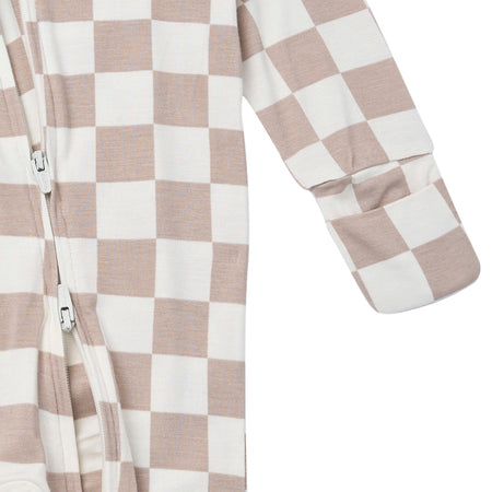 Baby & Toddler Neutral Taupe Check Snug Fit Footless Pajamas