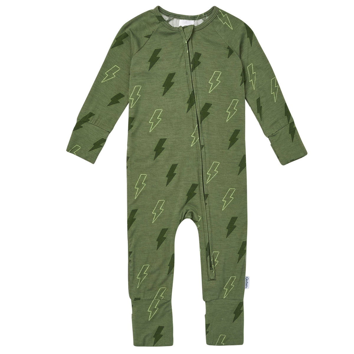 Baby Boys Green Bolts Snug Fit Footless Pajamas Sleepwear Gerber® 