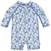 Baby Girls Blue Daisies Long Sleeve Rashguard Swimwear Gerber® 