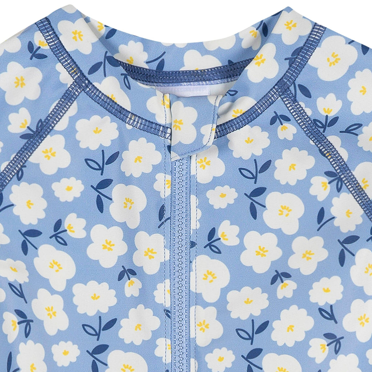 Baby Girls Blue Daisies Long Sleeve Rashguard Swimwear Gerber® 