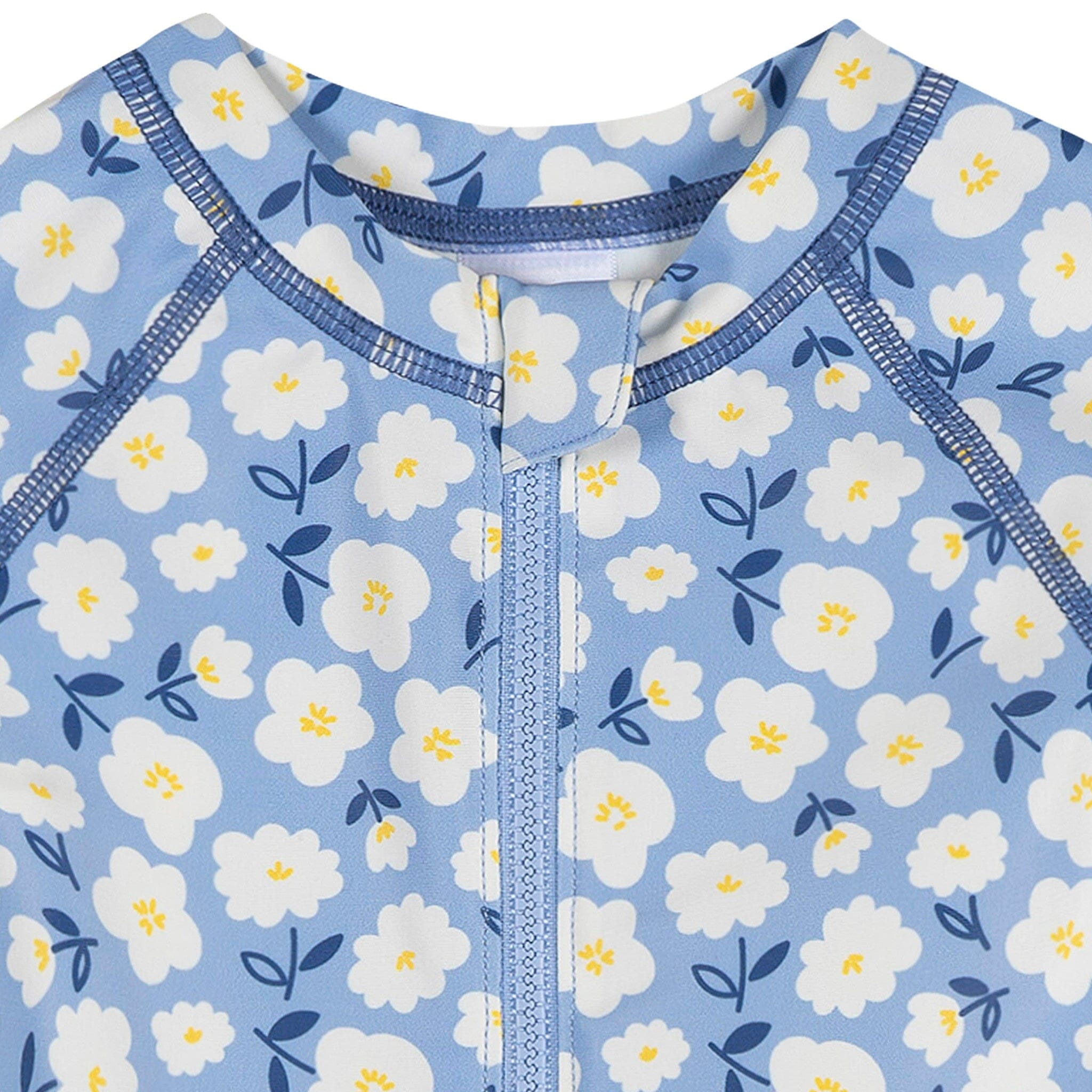 Baby Girls Blue Daisies Long Sleeve Rashguard Swimwear Gerber® 