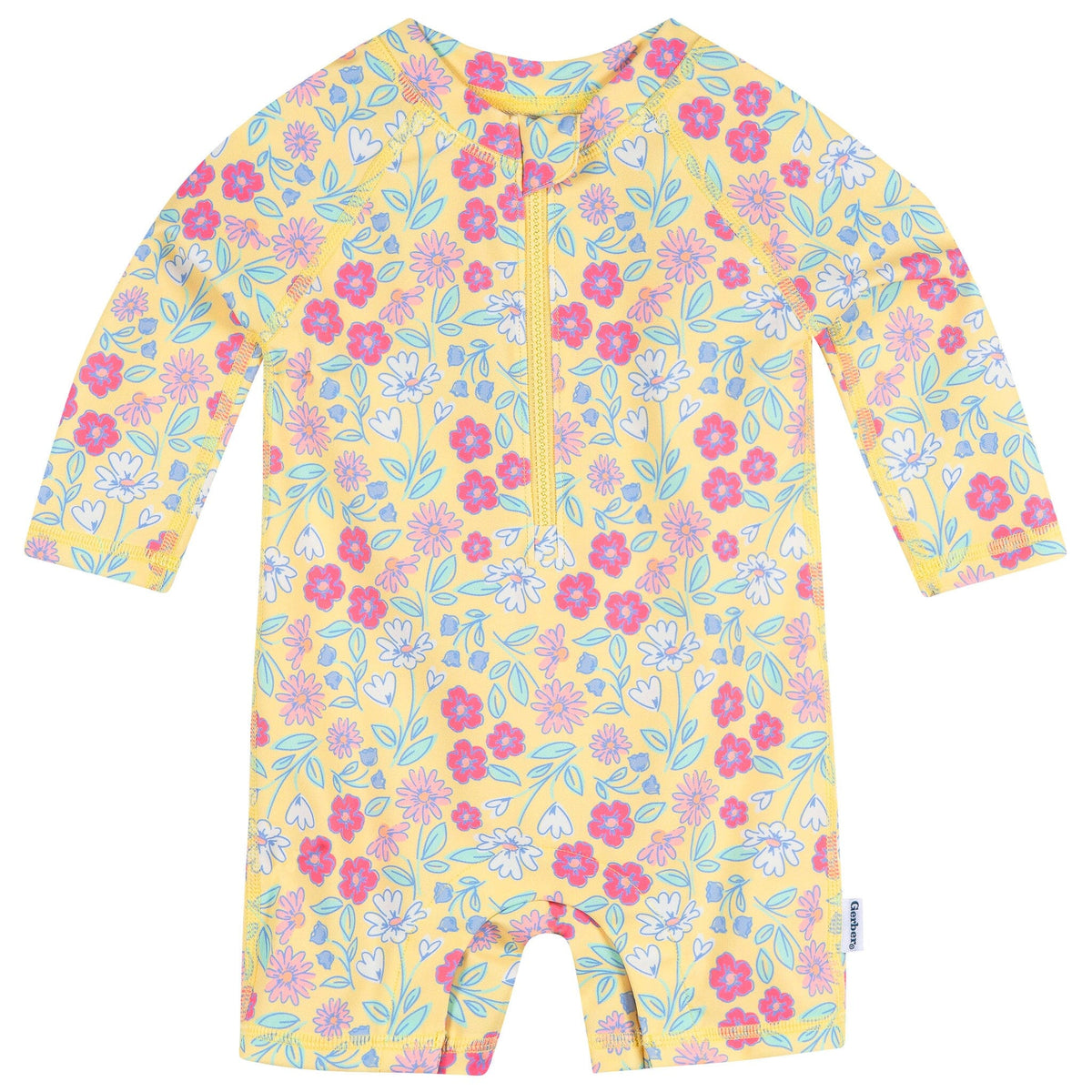Baby Girls Floral Long Sleeve Rashguard Swimwear Gerber® 