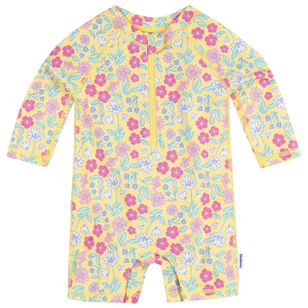 Baby Girls UPF 50+ Floral Long Sleeve Rash Guard