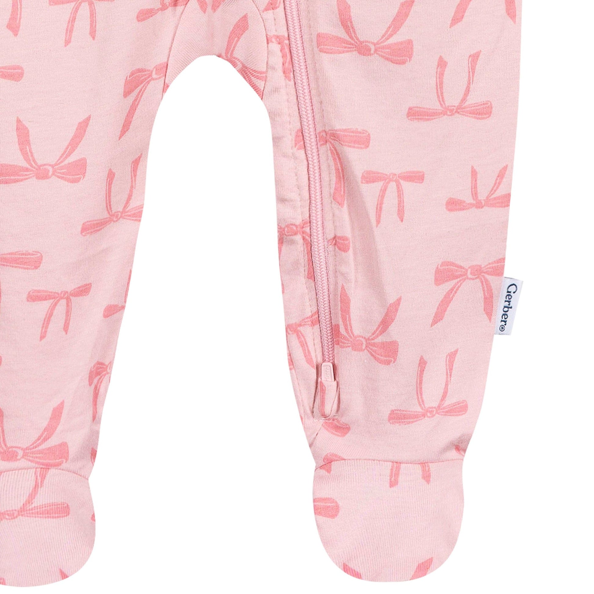 Baby Girls Pink Bows Sleep 'N Play Sleepwear Gerber® 