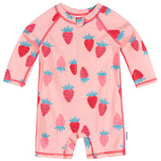 Baby Girls Pink Strawberry Long Sleeve Rashguard Swimwear Gerber® 