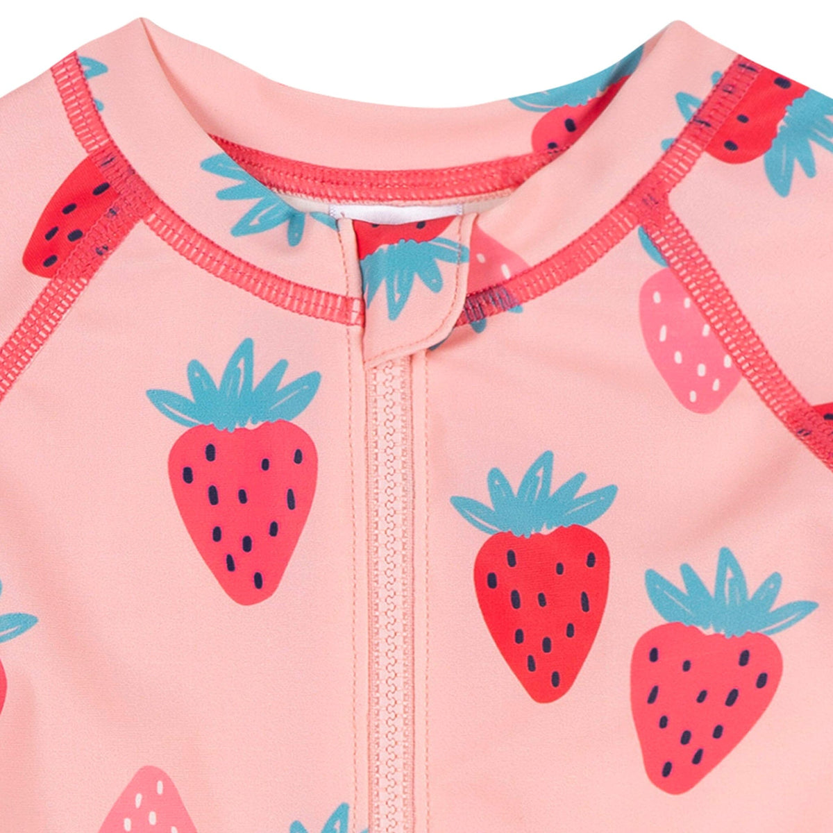 Baby Girls Pink Strawberry Long Sleeve Rashguard Swimwear Gerber® 