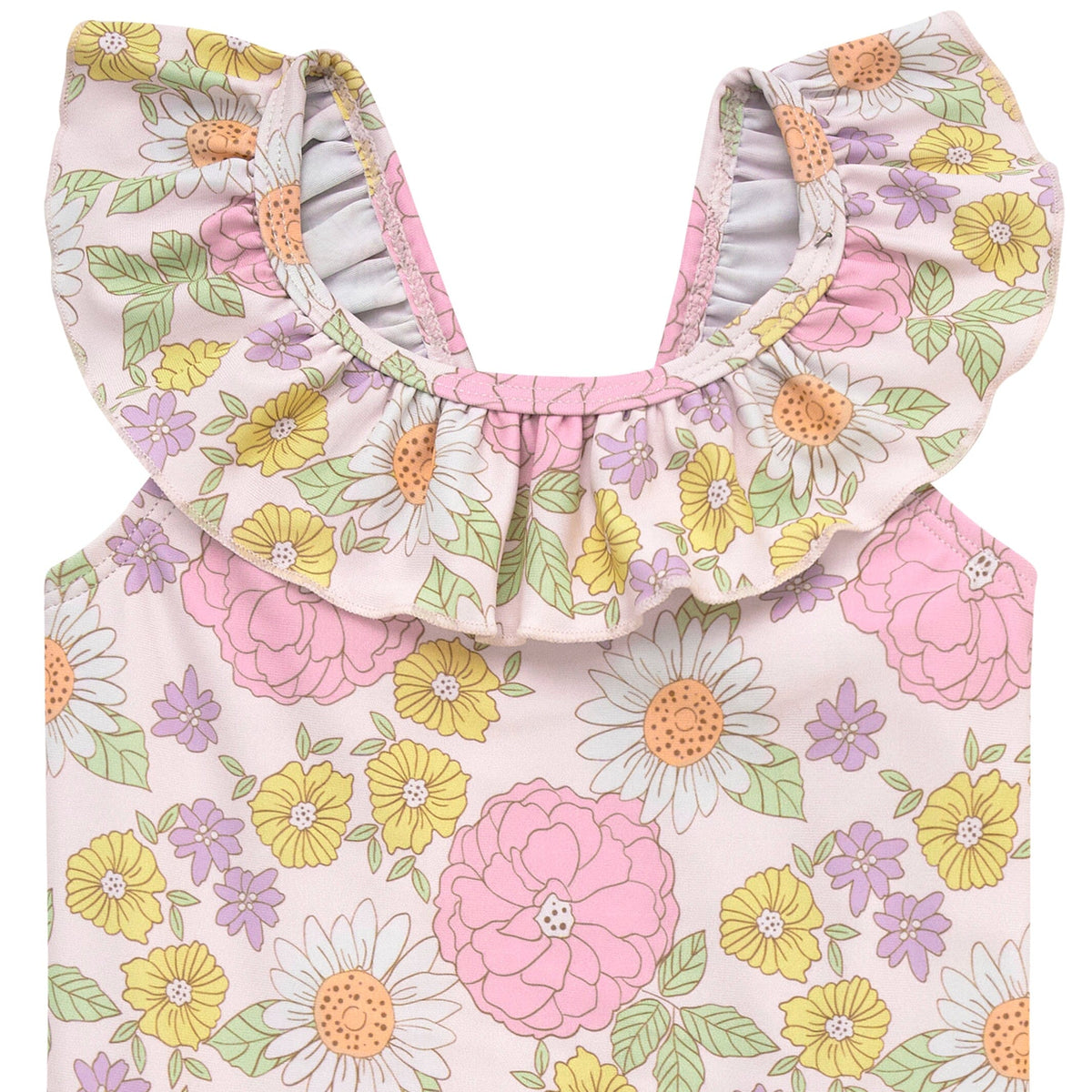 Baby Girls Retro Floral Swimsuit