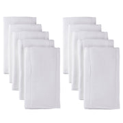 10-Pack Baby Neutral White Organic Prefold Gauze Diapers With Absorbent Pads