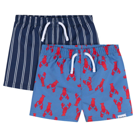 2-Pack Baby & Toddler Boys UPF 50+ Lobsters Swim Trunks