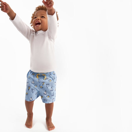 2-Pack Baby & Toddler Boys UPF 50+ Sailboats Swim Trunks