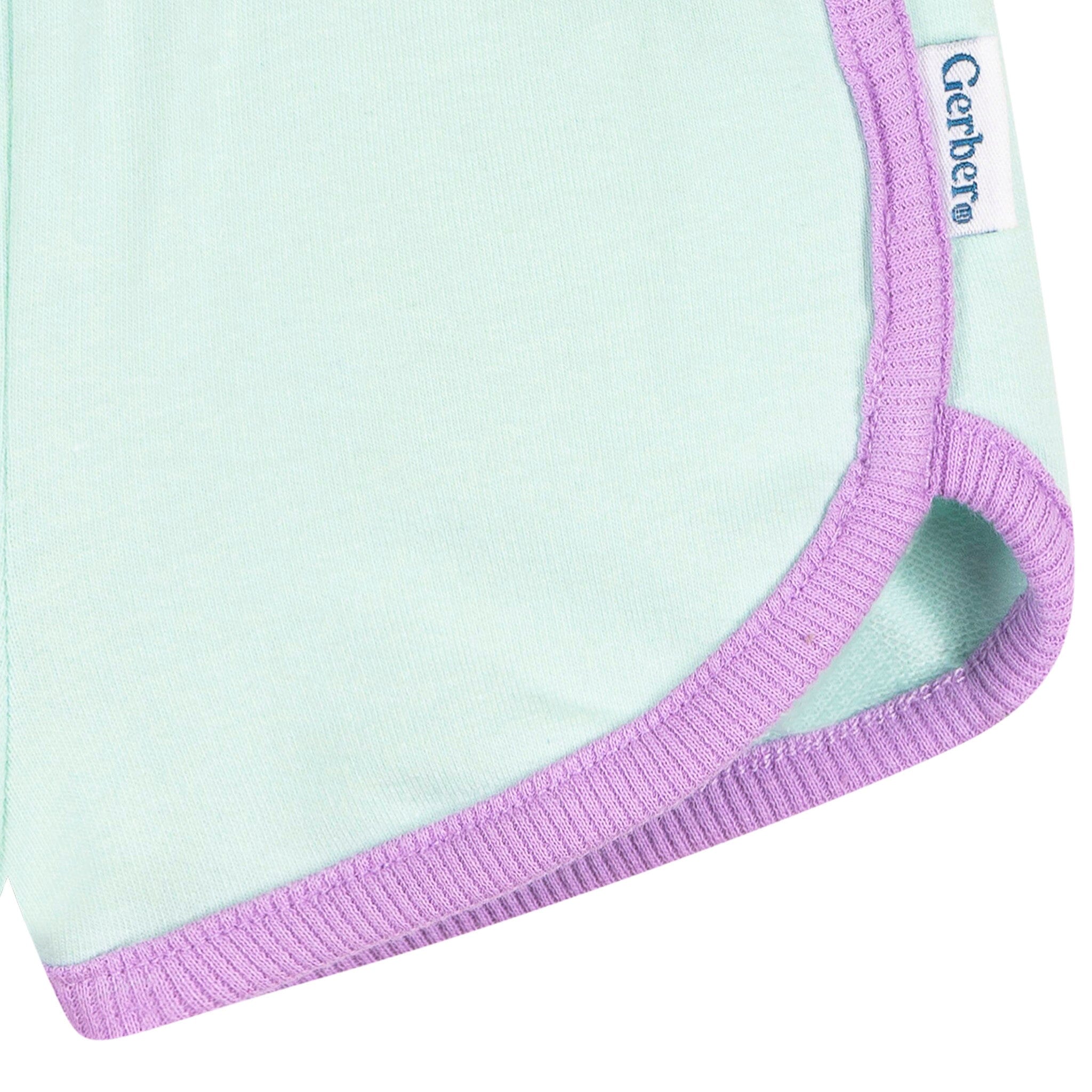 2-Pack Baby & Toddler Girls Aqua & Purple Knit Dolphin Shorts Pants & Bottoms Gerber® 