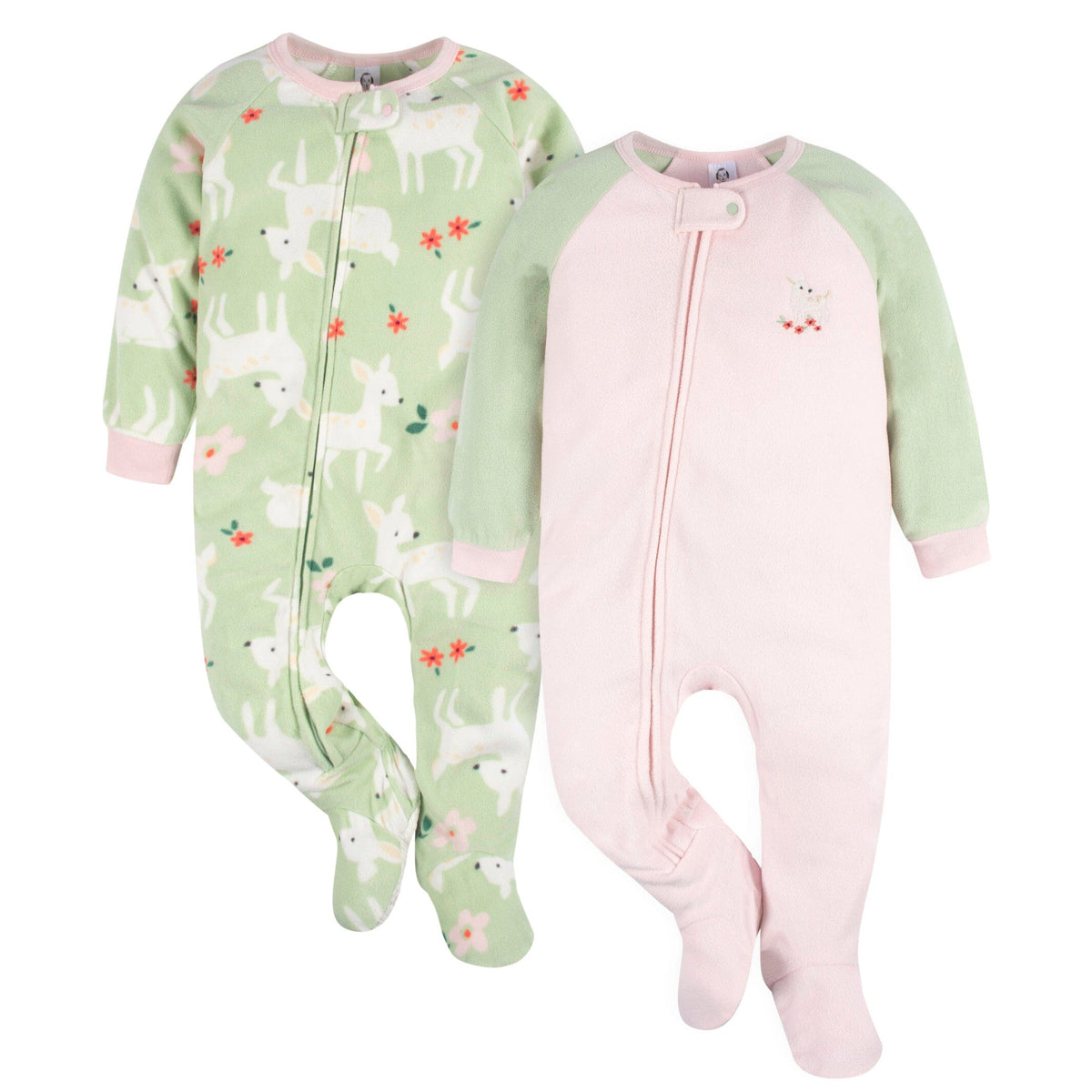 2-Pack Baby & Toddler Girls Deer Blanket Sleepers