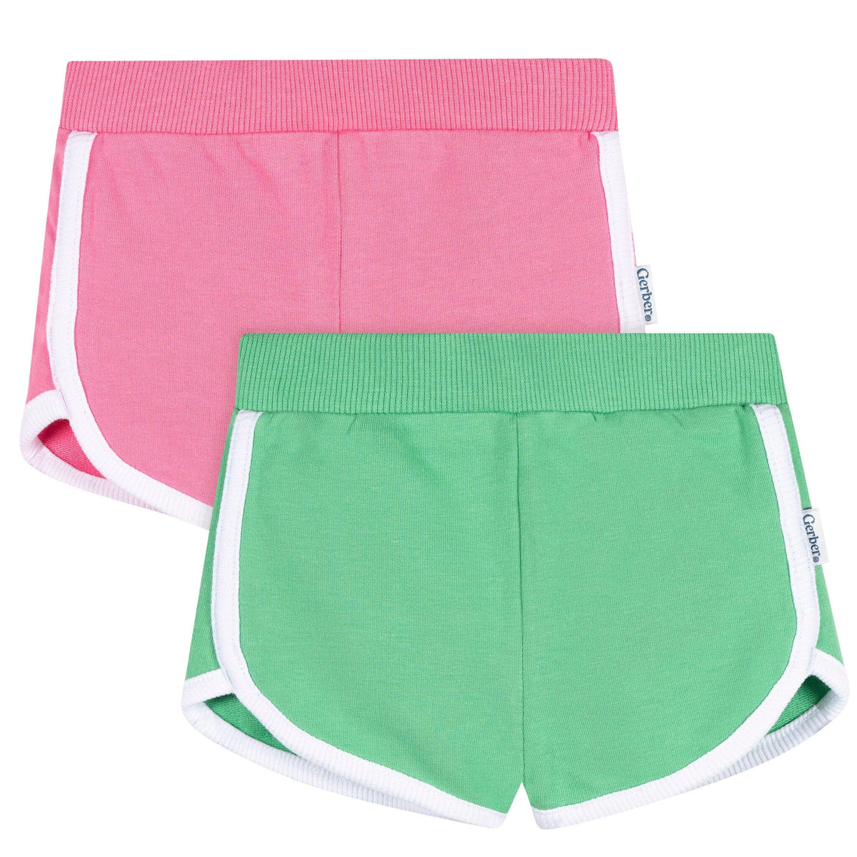 2-Pack Baby & Toddler Girls Green & Pink Knit Dolphin Shorts Pants & Bottoms Gerber® 