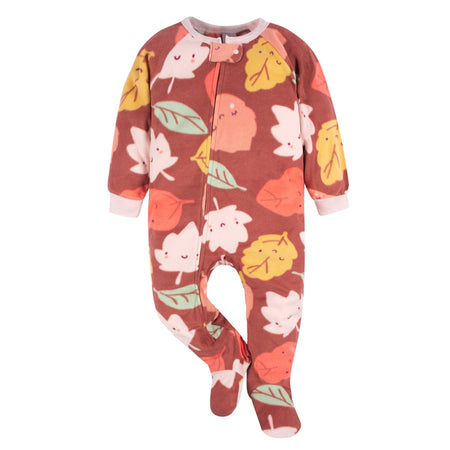 2-Pack Toddler Girls Leaves Fleece Pajamas