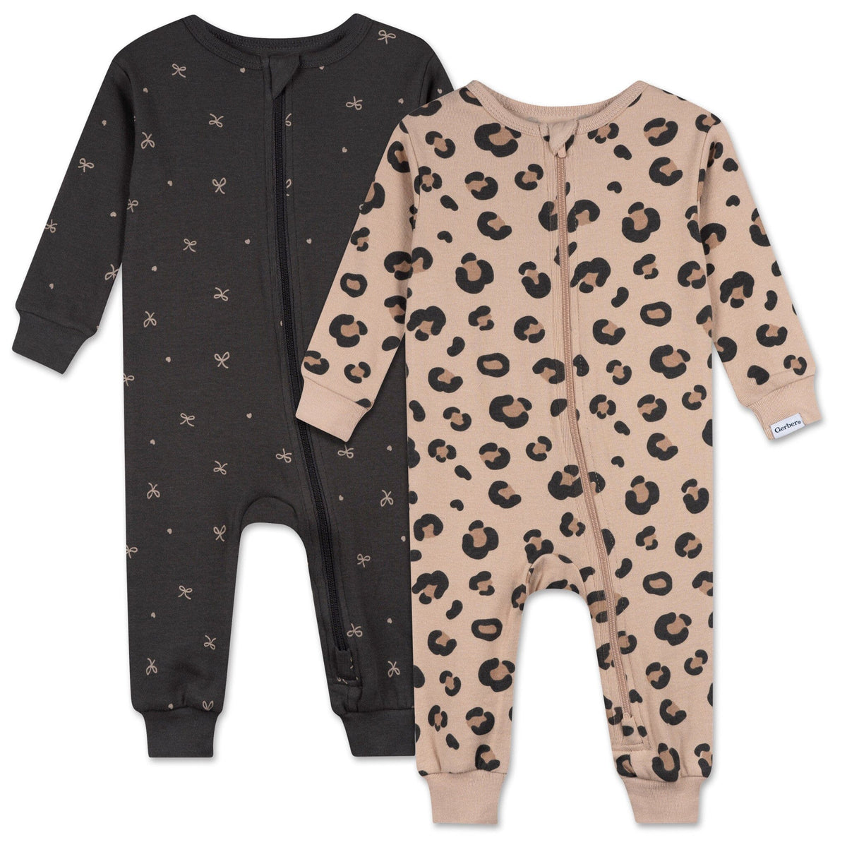 2-Pack Baby & Toddler Girls Leopard Snug Fit Footless Pajamas sleepwear Gerber® 