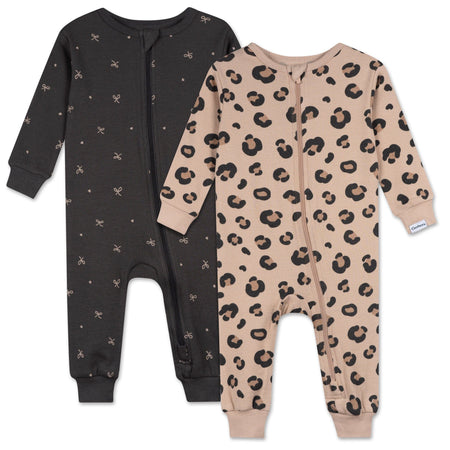 2-Pack Baby & Toddler Girls Leopard Snug Fit Footless Pajamas