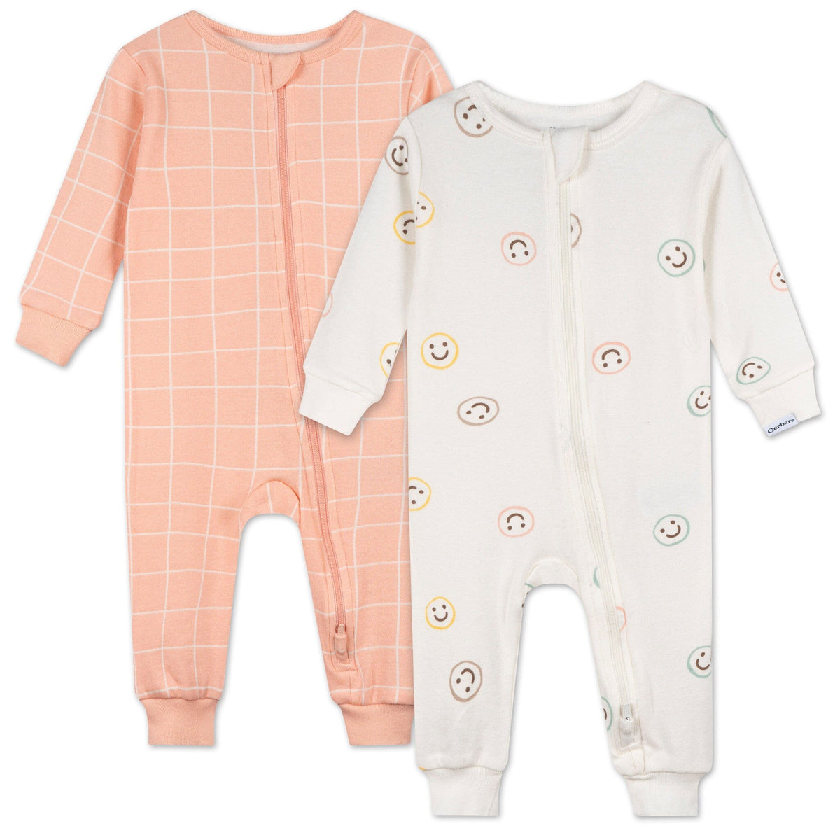 2-Pack Baby & Toddler Neutral Smiley Snug Fit Footless Pajamas sleepwear Gerber® 