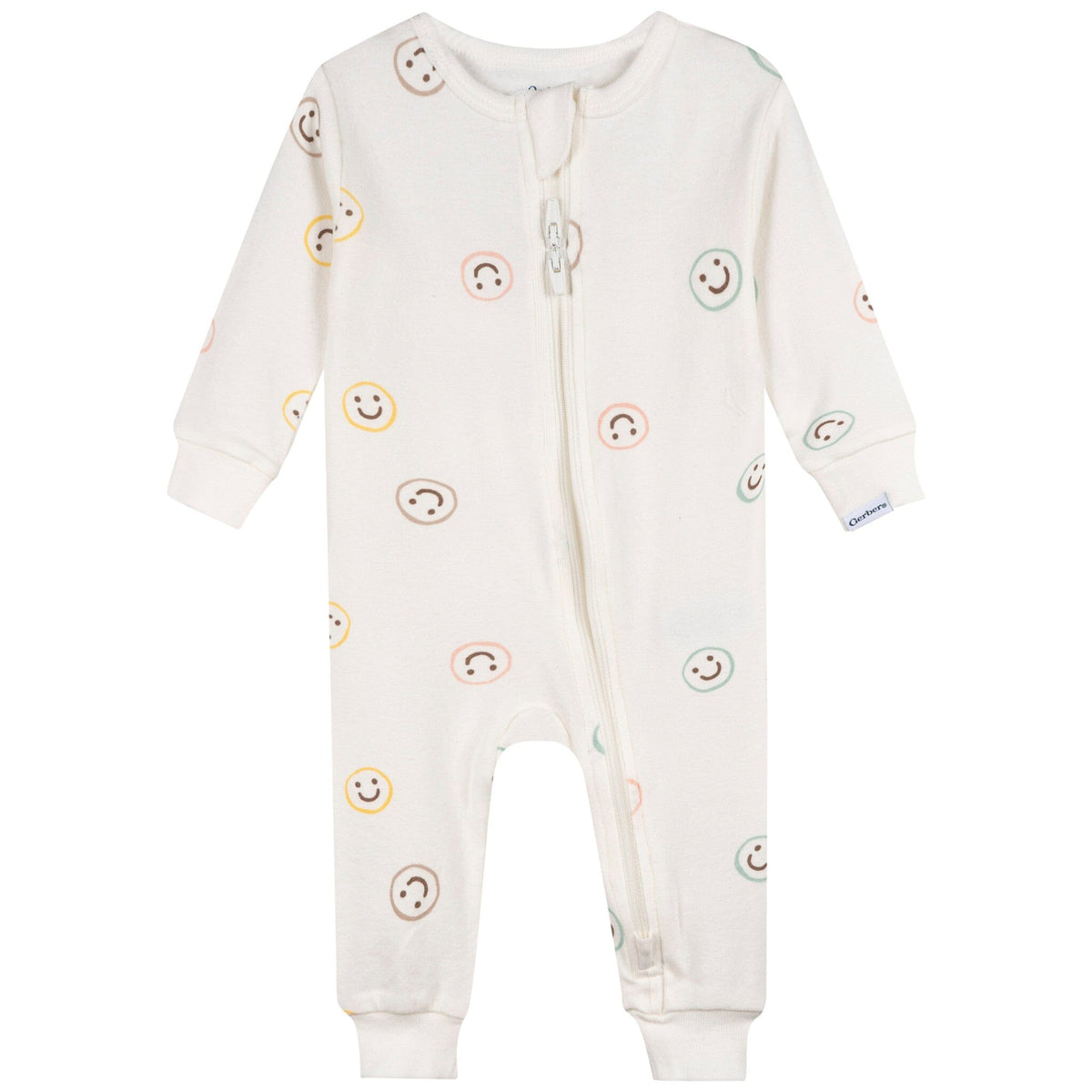 2-Pack Baby & Toddler Neutral Smiley Snug Fit Footless Pajamas sleepwear Gerber® 