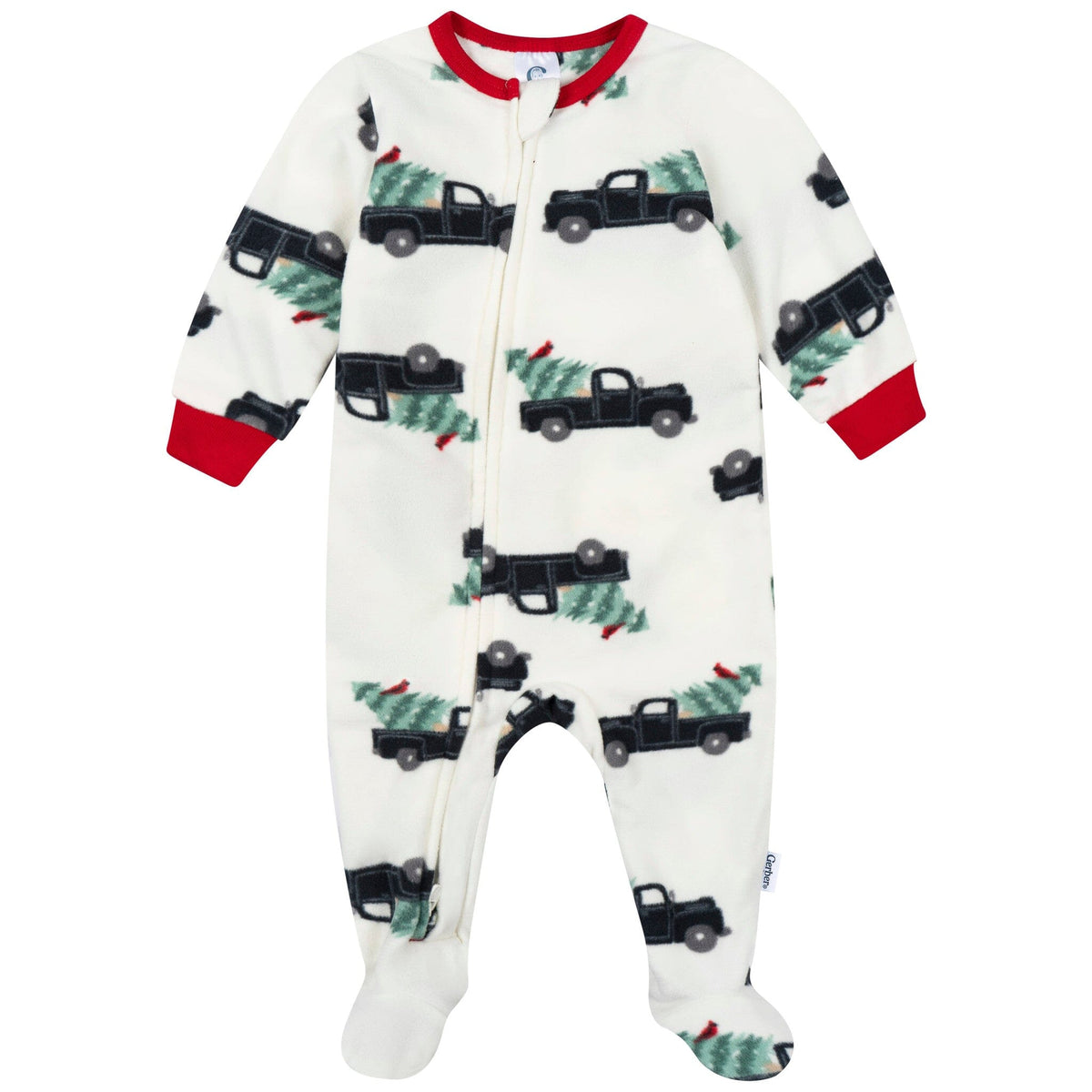 2-Pack Baby & Toddler Neutral Trucks Footed Fleece Pajamas Sleepwear Gerber® 