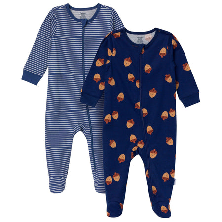 2-Pack Baby Boys Acorn Stripes Sleep 'N Play