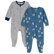 2-Pack Baby Boys Blue Dogs & Stars Sleep 'N Play sleepwear Gerber® 